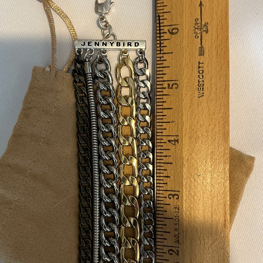 5-in-1 mixed metals bracelet Jenny Bird Austin Cuff with OG pouch - Picture 3 of 11